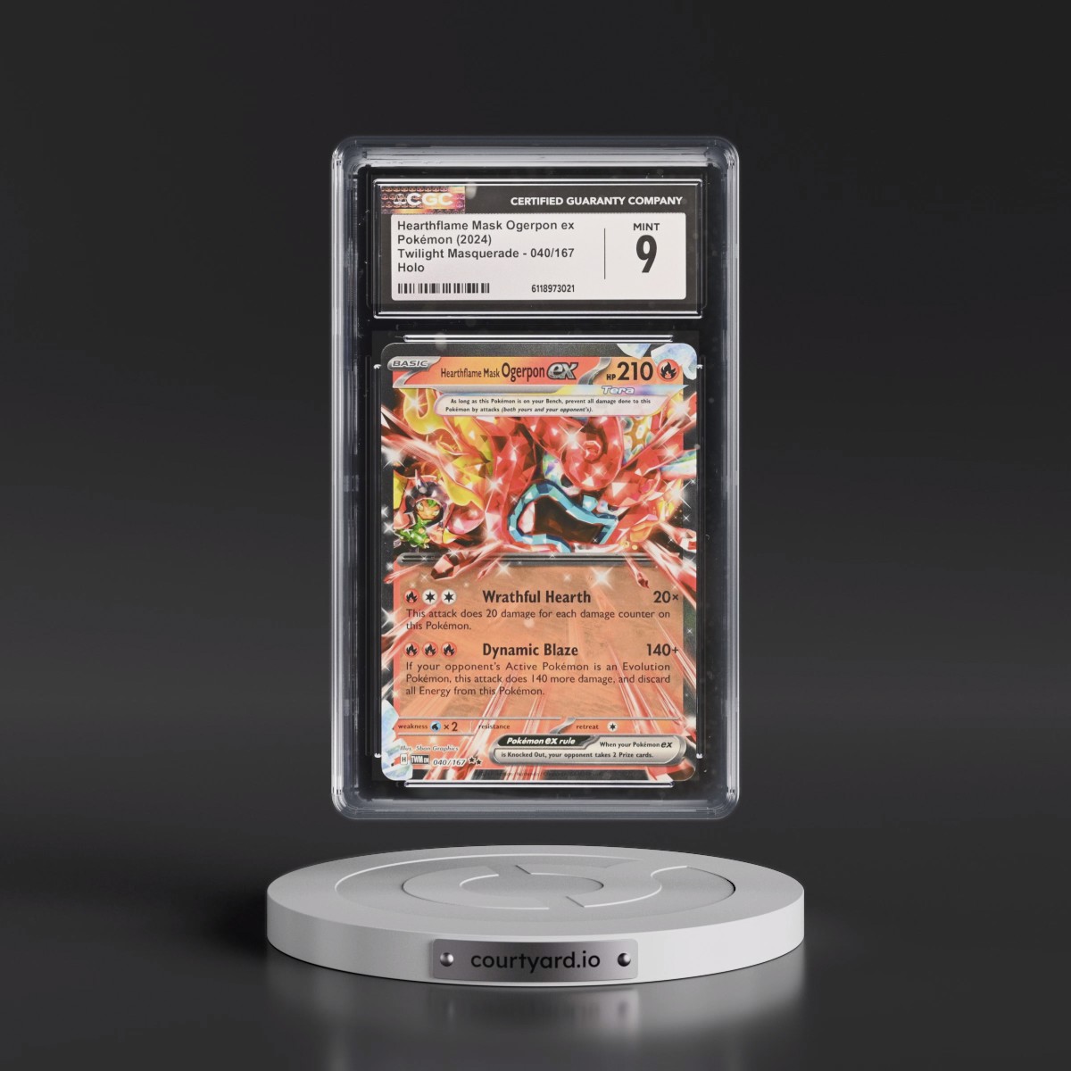 2024 Twilight Masquerade - TWM EN #040/167 Hearthflame Mask Ogerpon ex - Holo (CGC 9 MINT)