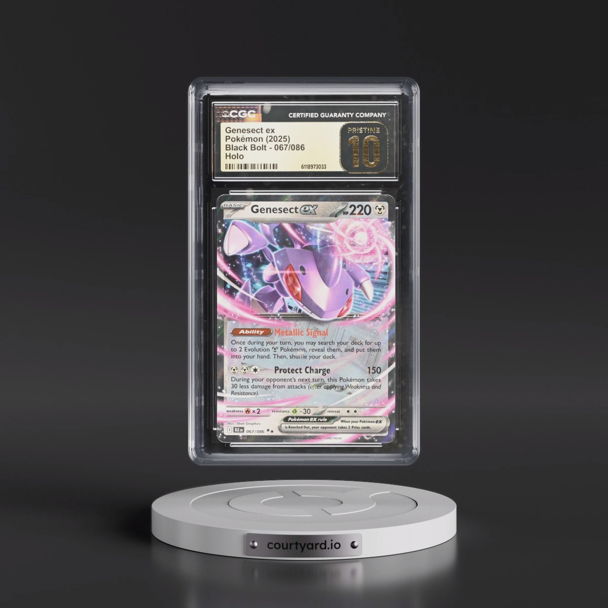 2025 Black Bolt - BLK EN #067/086 Genesect ex - Holo (CGC 10 PRISTINE)