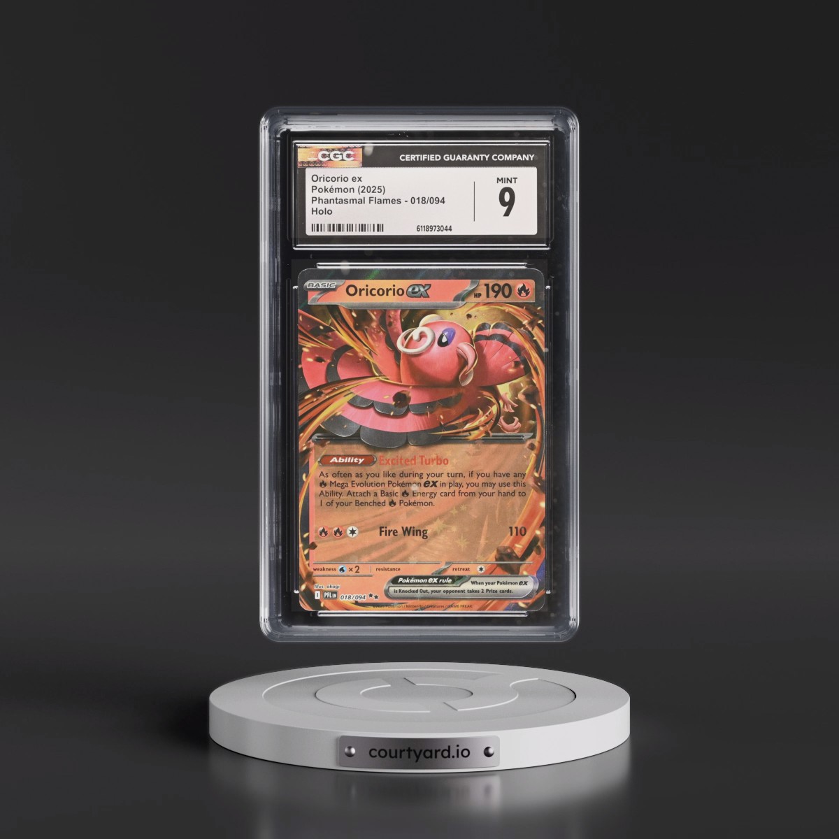 2025 Phantasmal Flames - PFL EN #018/094 Oricorio ex - Holo (CGC 9 MINT)