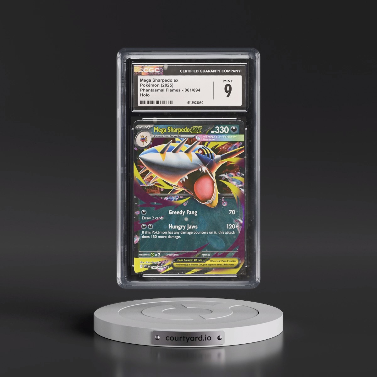 2025 Phantasmal Flames - PFL EN #061/094 Mega Sharpedo ex - Holo (CGC 9 MINT)