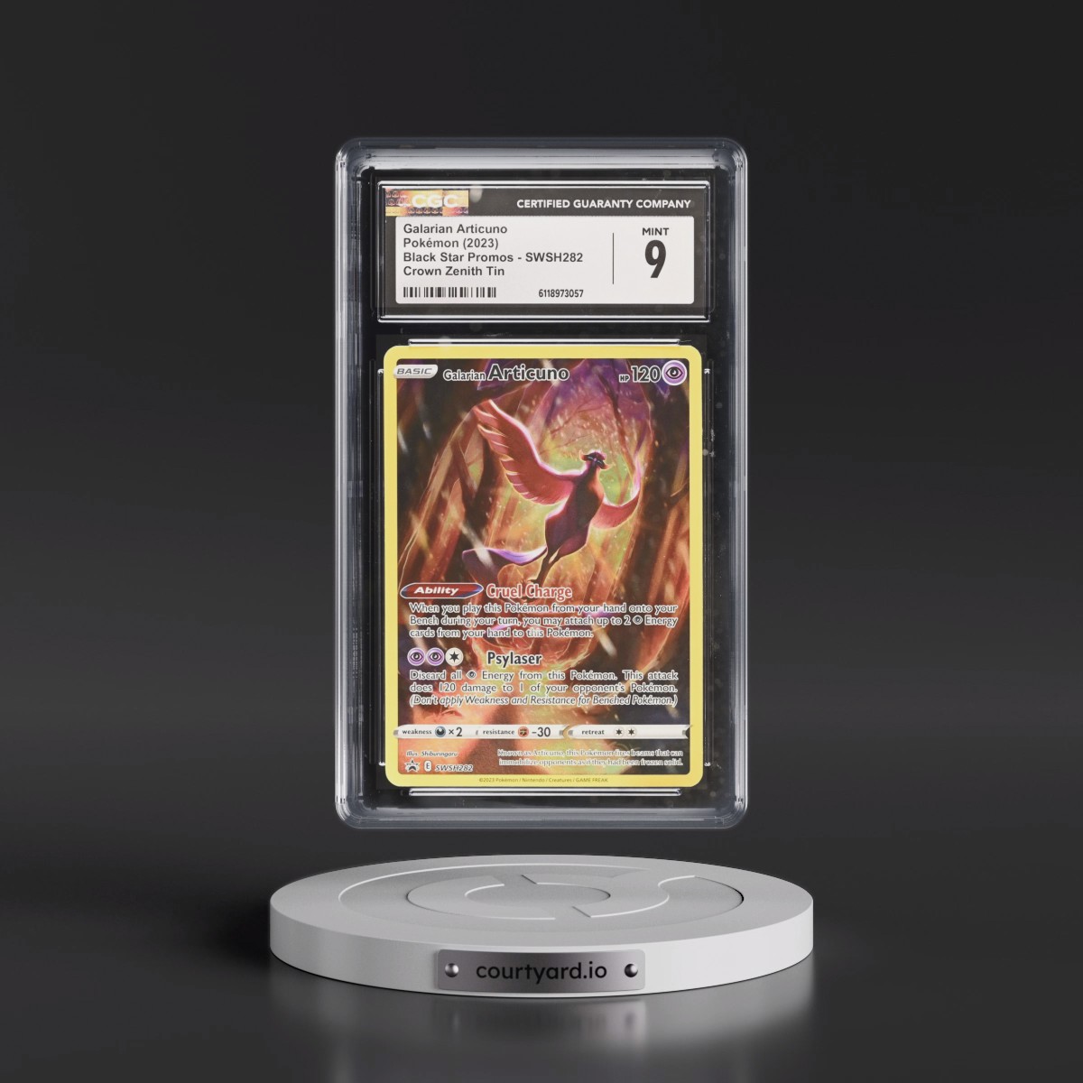2017 Black Star Promos - Sword & Shield #SWSH282 Galarian Articuno - Crown Zenith Tin (Holo) (CGC 9 MINT)