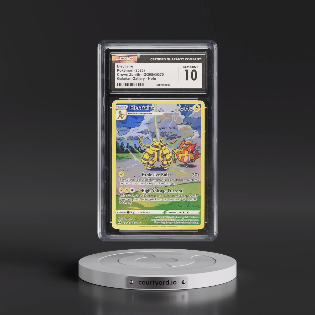 2023 Crown Zenith #GG08/GG70 Electivire - Galarian Gallery Holo (CGC 10 GEM MINT)