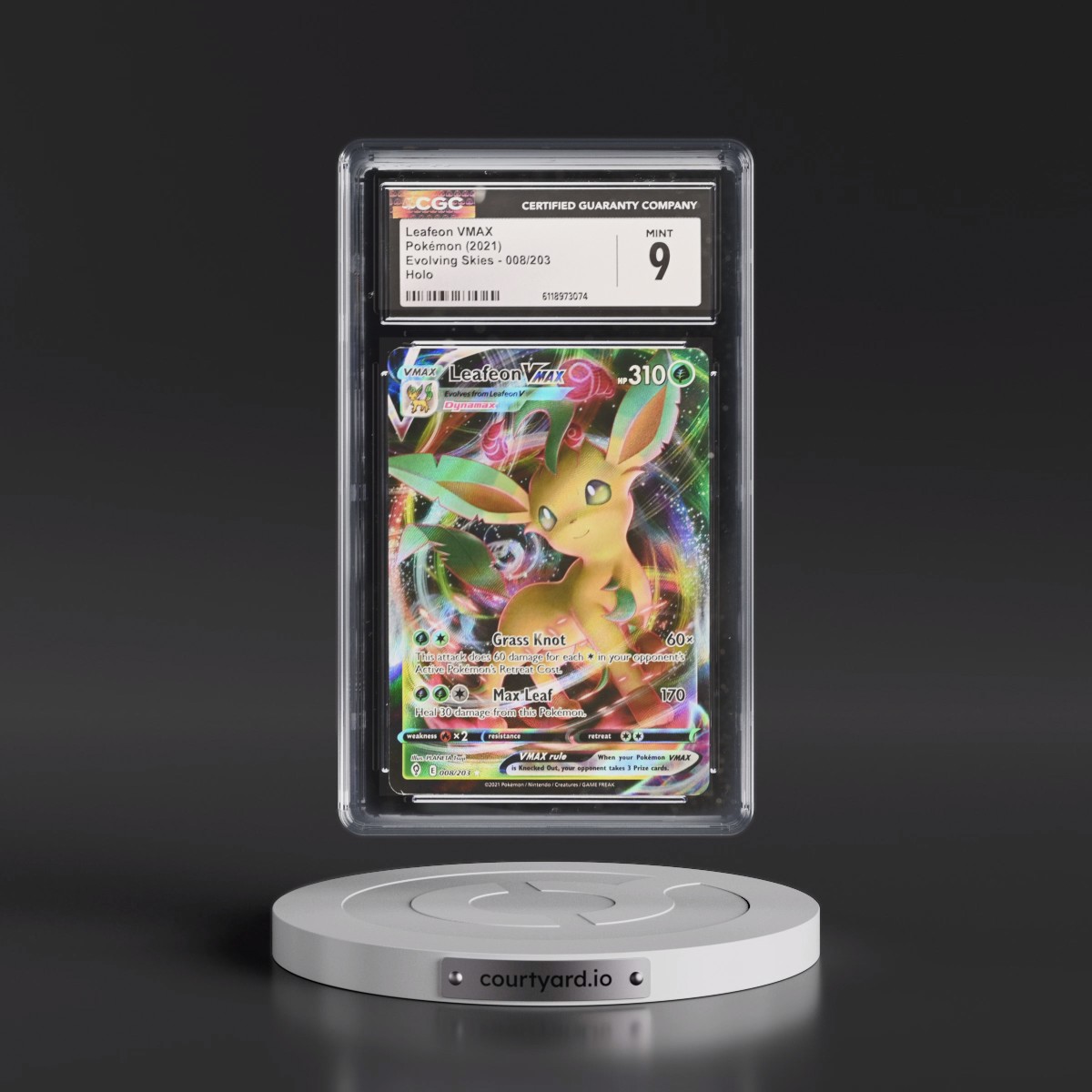 2021 Evolving Skies #008/203 Leafeon VMAX - Holo (CGC 9 MINT)