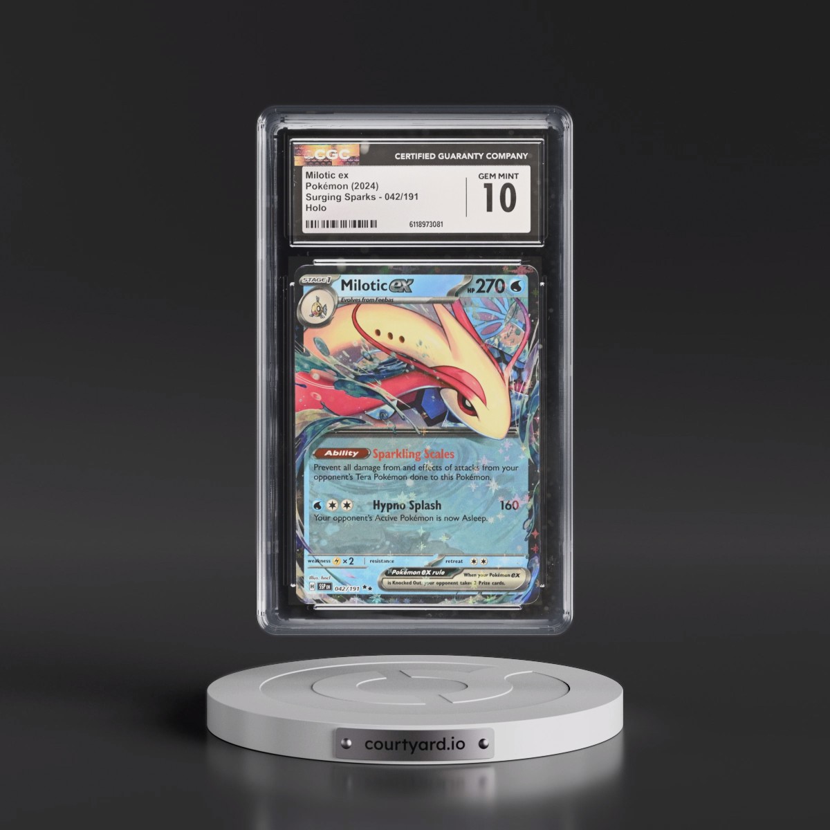 2024 Surging Sparks - SSP EN #042/191 Milotic ex - Holo (CGC 10 GEM MINT)