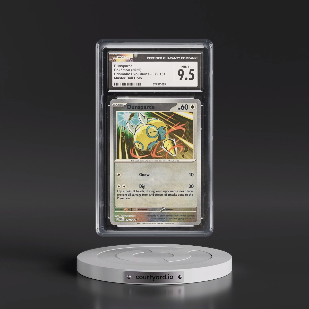2024 Prismatic Evolutions - PRE EN #079/131 Dunsparce - Master Ball Holo (CGC 9.5 MINT+)