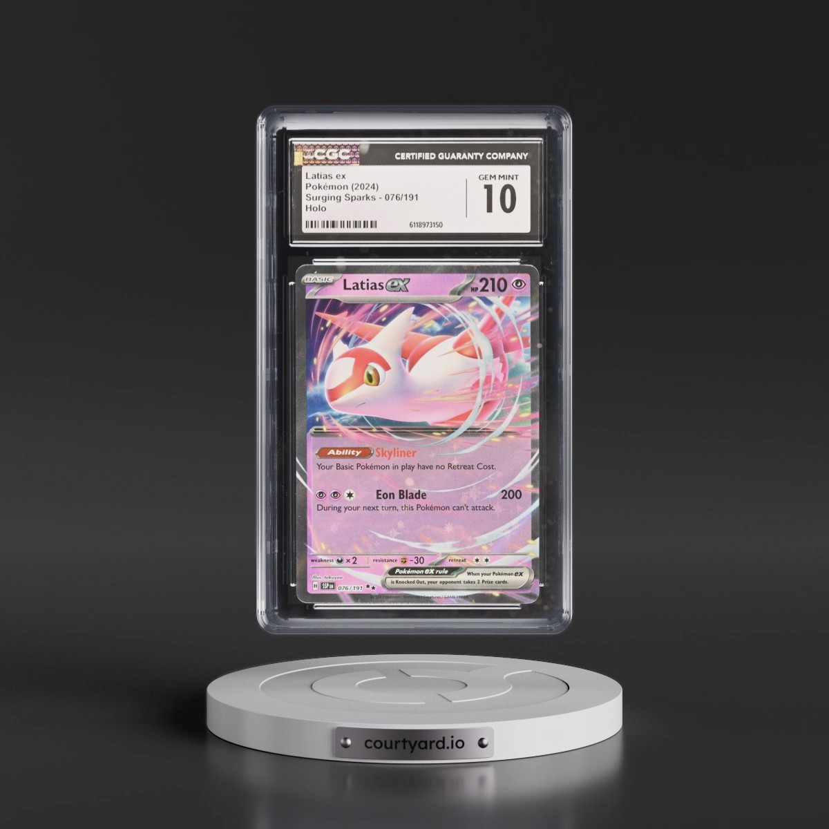 2024 Surging Sparks - SSP EN #076/191 Latias ex - Holo (CGC 10 GEM MINT)