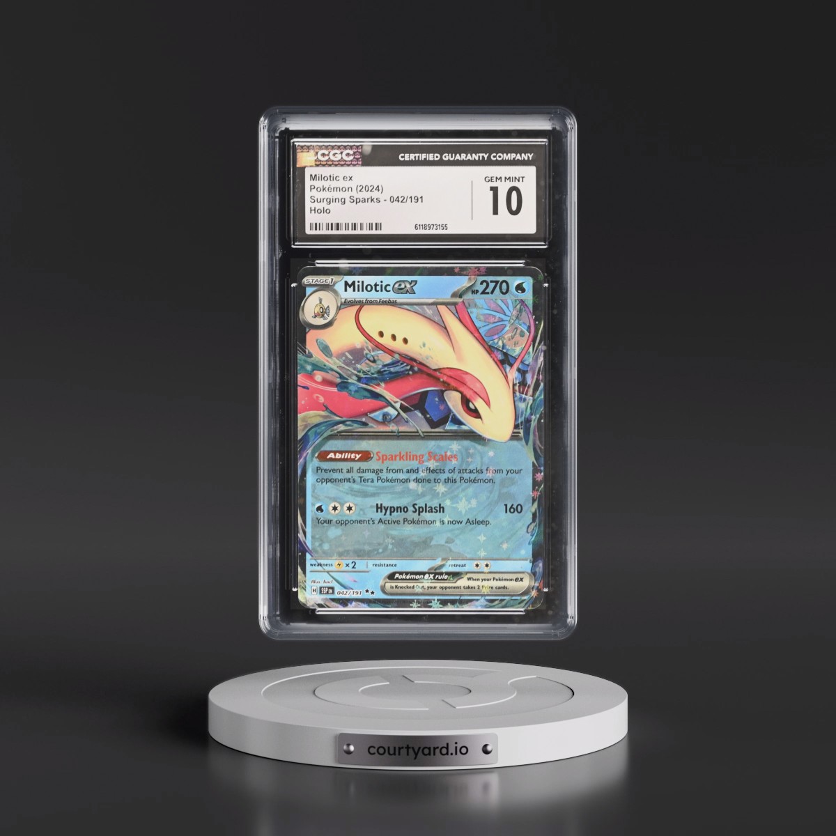 2024 Surging Sparks - SSP EN #042/191 Milotic ex - Holo (CGC 10 GEM MINT)