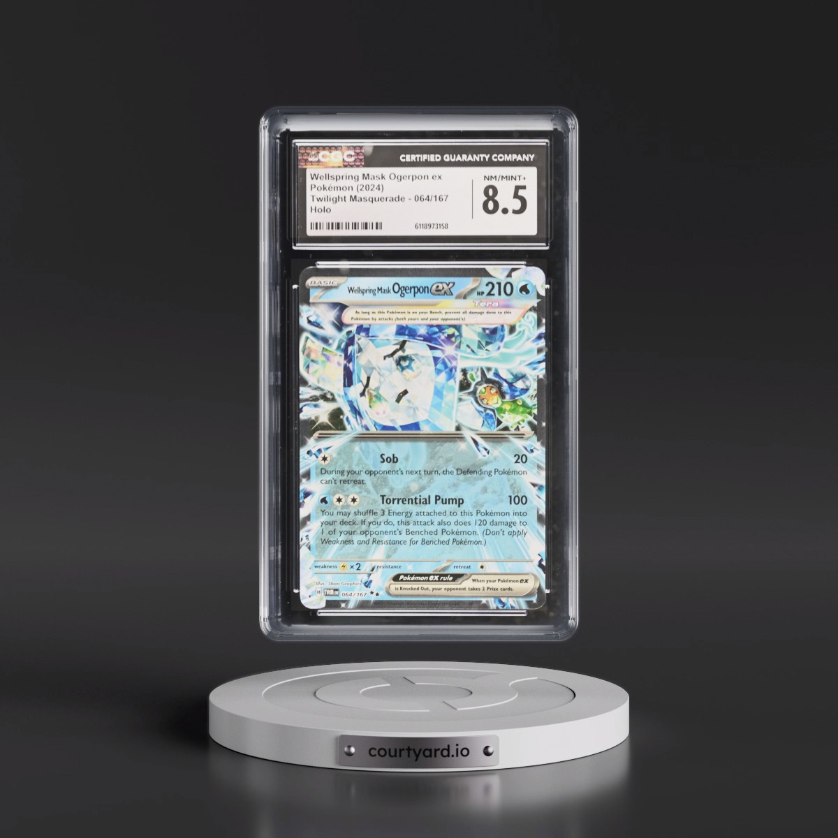2024 Twilight Masquerade - TWM EN #064/167 Wellspring Mask Ogerpon ex - Holo (CGC 8.5 NM-MT+)