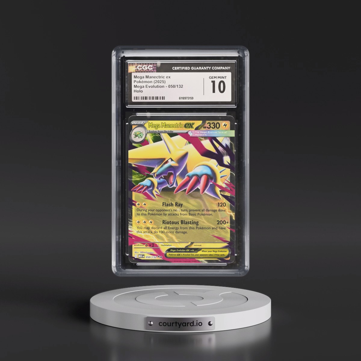 2025 Mega Evolution - MEG EN #050/132 Mega Manectric ex - Holo (CGC 10 GEM MINT)