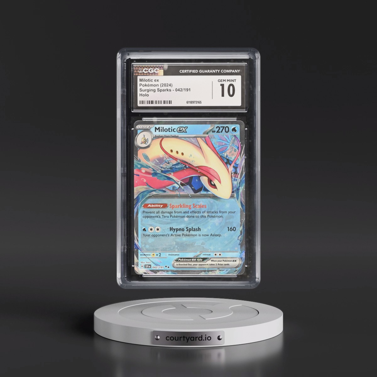2024 Surging Sparks - SSP EN #042/191 Milotic ex - Holo (CGC 10 GEM MINT)