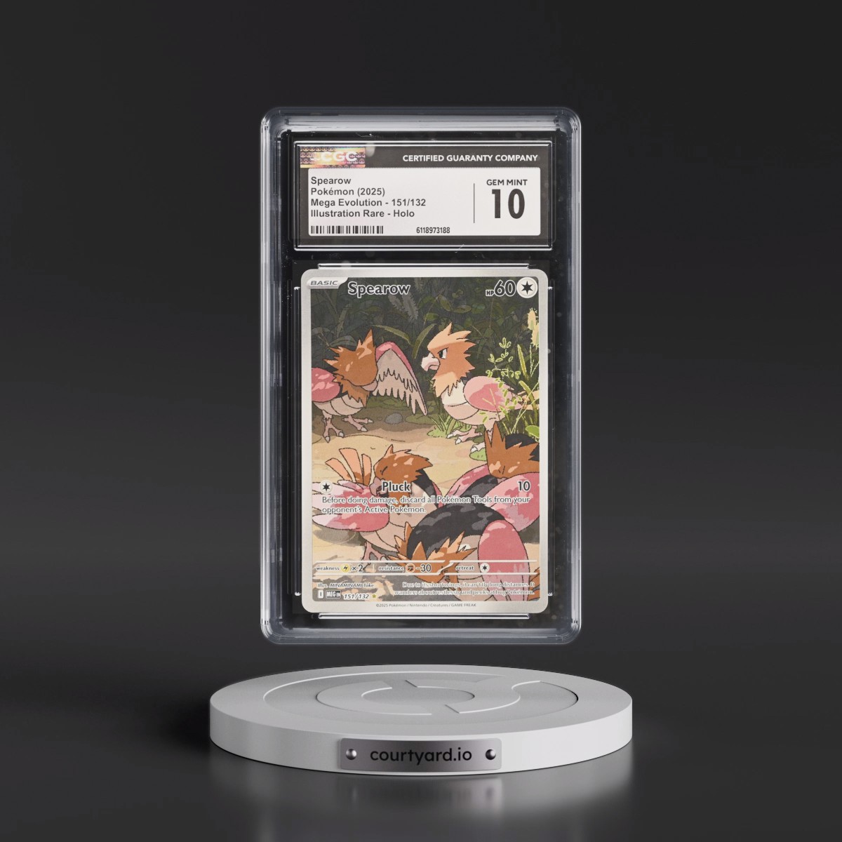 2025 Mega Evolution - MEG EN #151/132 Spearow - Illustration Rare Holo (CGC 10 GEM MINT)