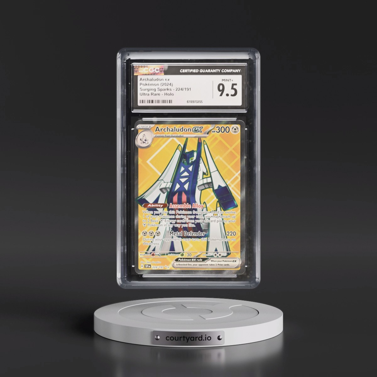 2024 Surging Sparks - SSP EN #224/191 Archaludon ex - Ultra Rare Holo (CGC 9.5 MINT+)