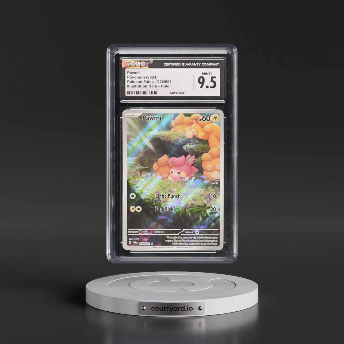 2024 Paldean Fates - PAF EN #226/091 Pawmi - Illustration Rare Holo (CGC 9.5 MINT+)