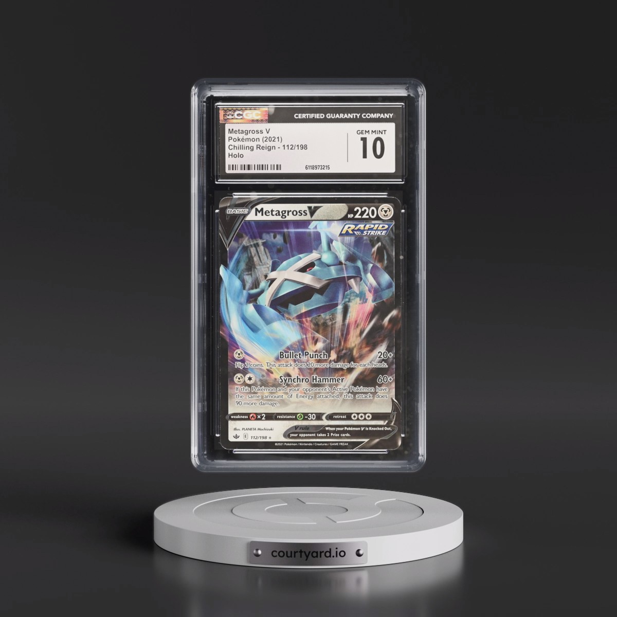 2021 Chilling Reign #112/198 Metagross V - Holo (CGC 10 GEM MINT)