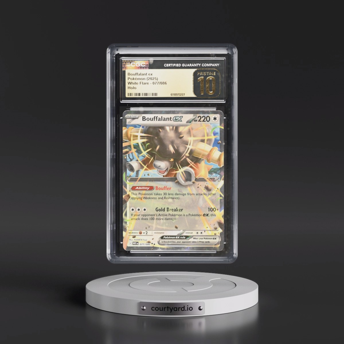 2025 White Flare - WHT EN #077/086 Bouffalant ex - Holo (CGC 10 PRISTINE)