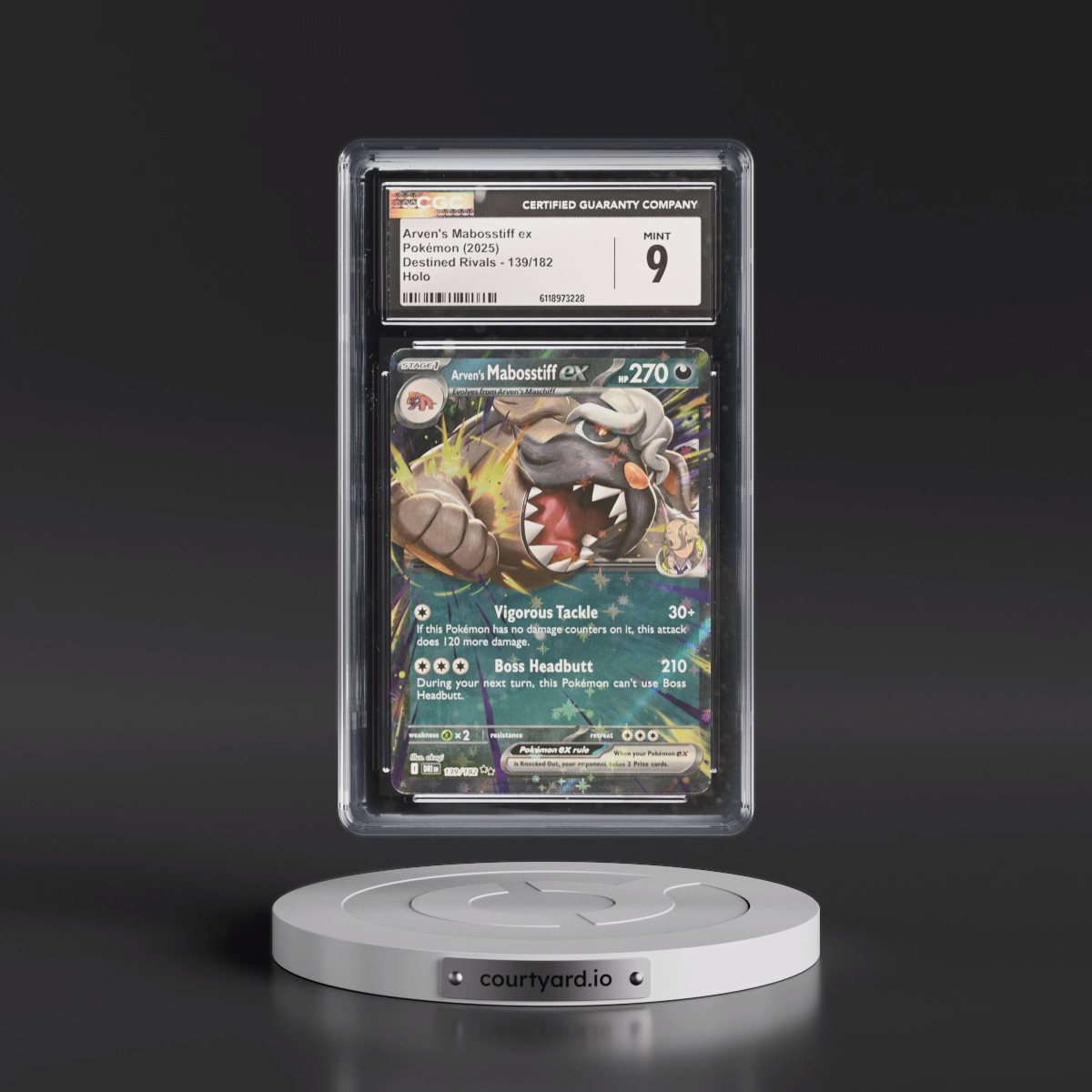 2025 Destined Rivals - DRI EN #139/182 Arven's Mabosstiff ex - Holo (CGC 9 MINT)