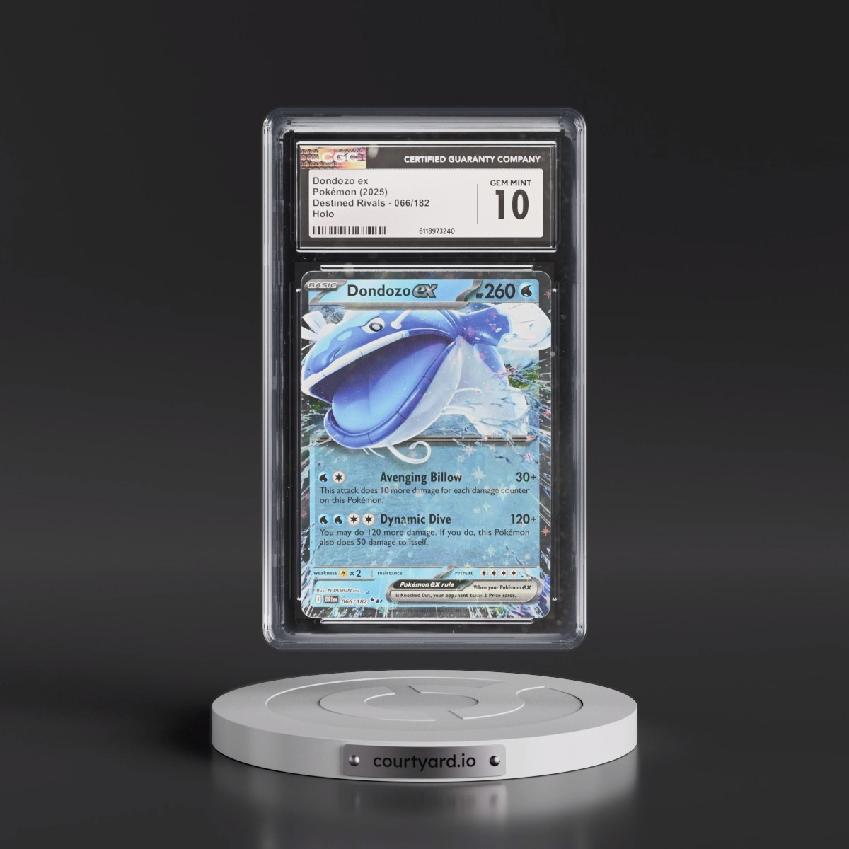 2025 Destined Rivals - DRI EN #066/182 Dondozo ex - Holo (CGC 10 GEM MINT)