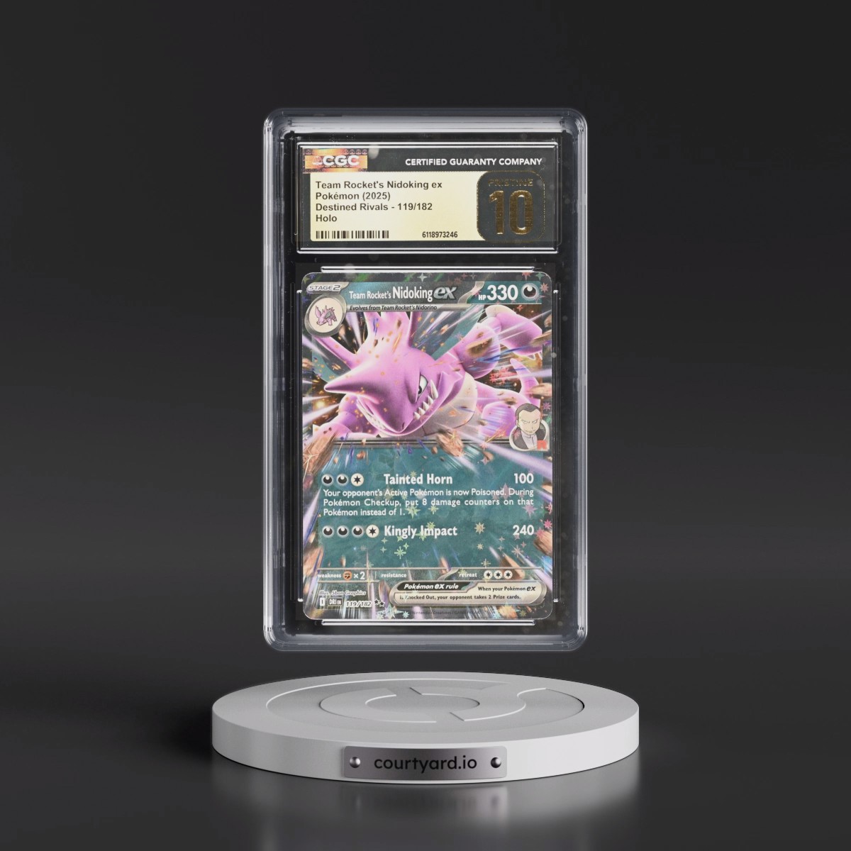 2025 Destined Rivals - DRI EN #119/182 Team Rocket's Nidoking ex - Holo (CGC 10 PRISTINE)