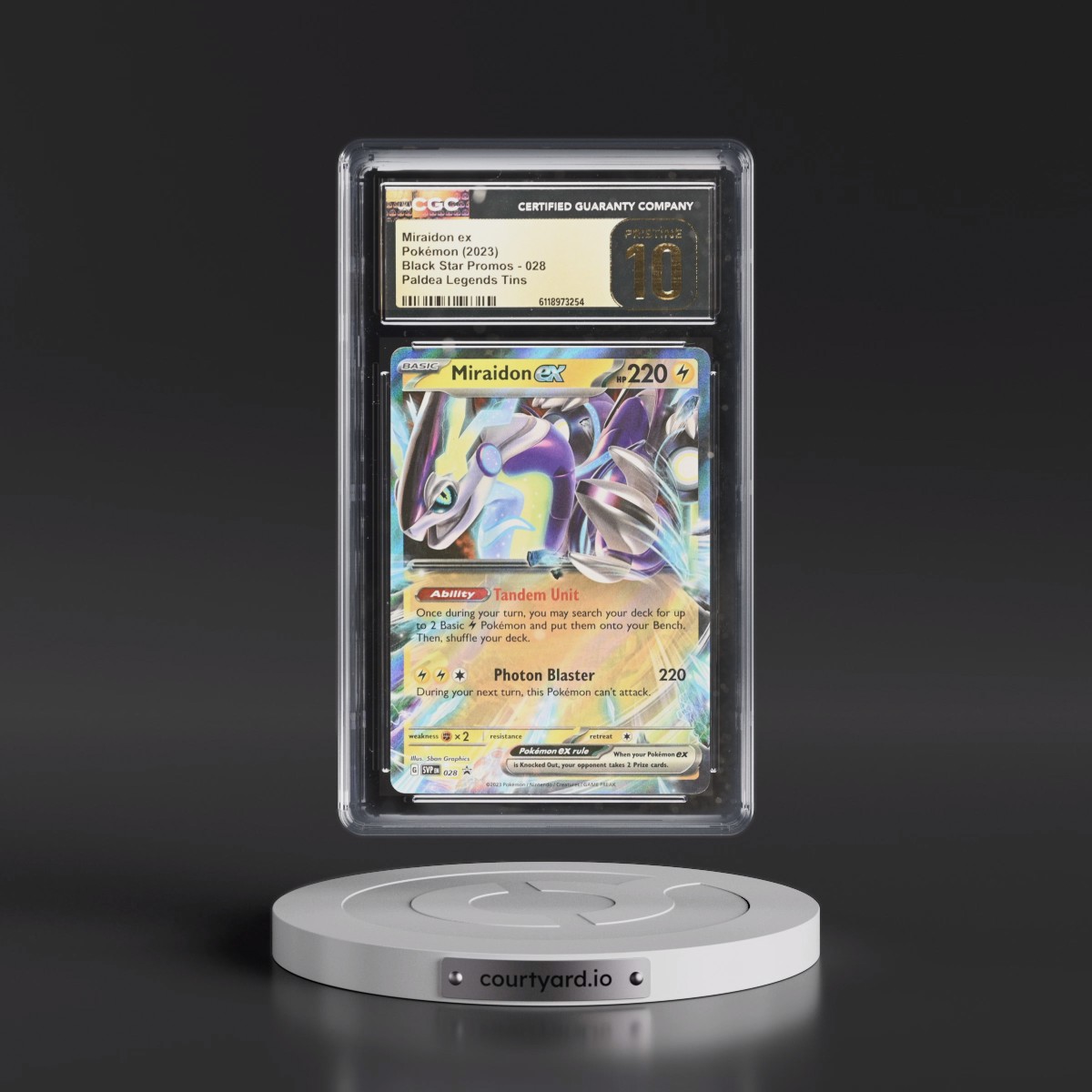 2023 Black Star Promos - Scarlet & Violet SVPEN #028 Miraidon ex - Paldea Legends Tins (CGC 10 PRISTINE)