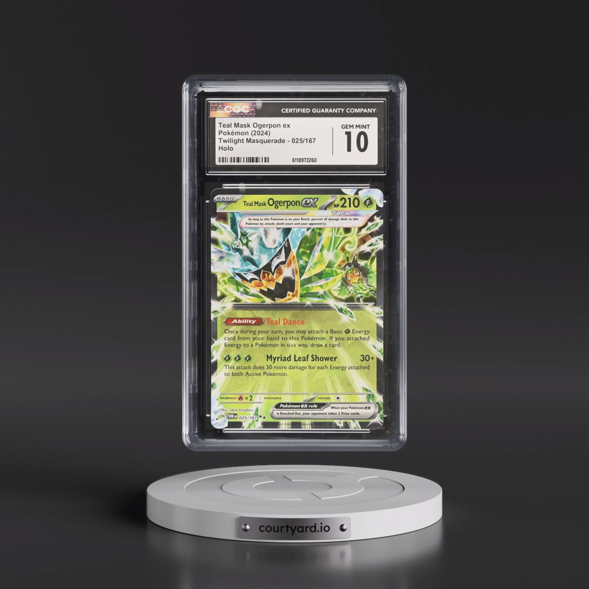 2024 Twilight Masquerade - TWM EN #025/167 Teal Mask Ogerpon ex - Holo (CGC 10 GEM MINT)