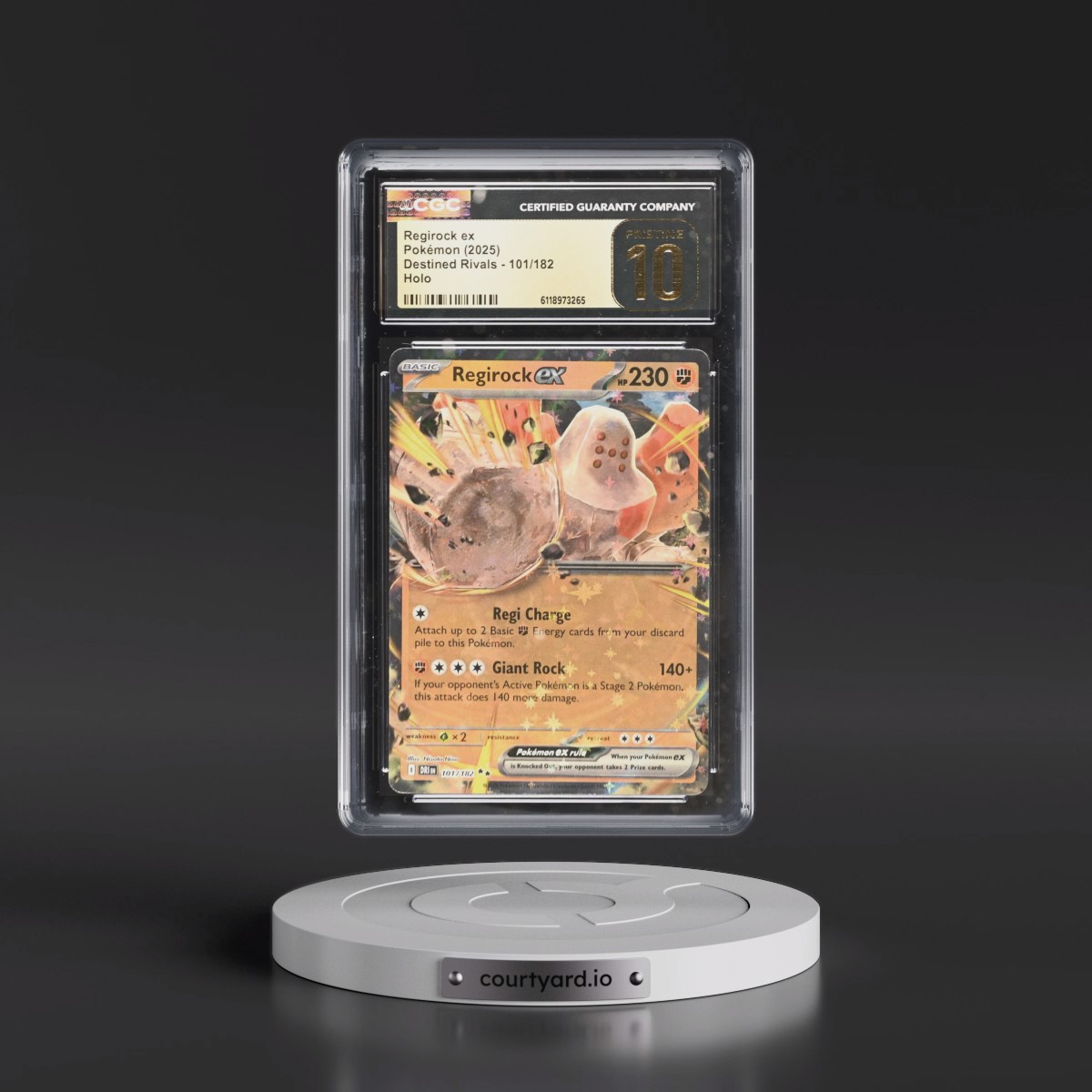 2025 Destined Rivals - DRI EN #101/182 Regirock ex - Holo (CGC 10 PRISTINE)