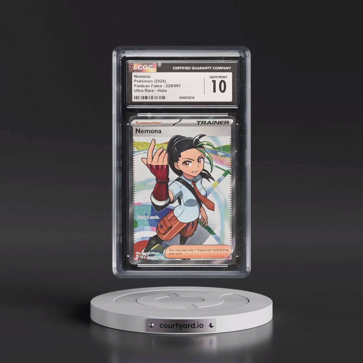 2024 Paldean Fates - PAF EN #229/091 Nemona - Ultra Rare Holo (CGC 10 GEM MINT)