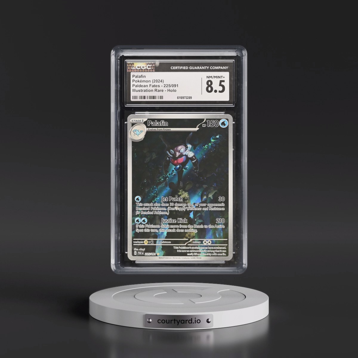2024 Paldean Fates - PAF EN #225/091 Palafin - Illustration Rare Holo (CGC 8.5 NM-MT+)