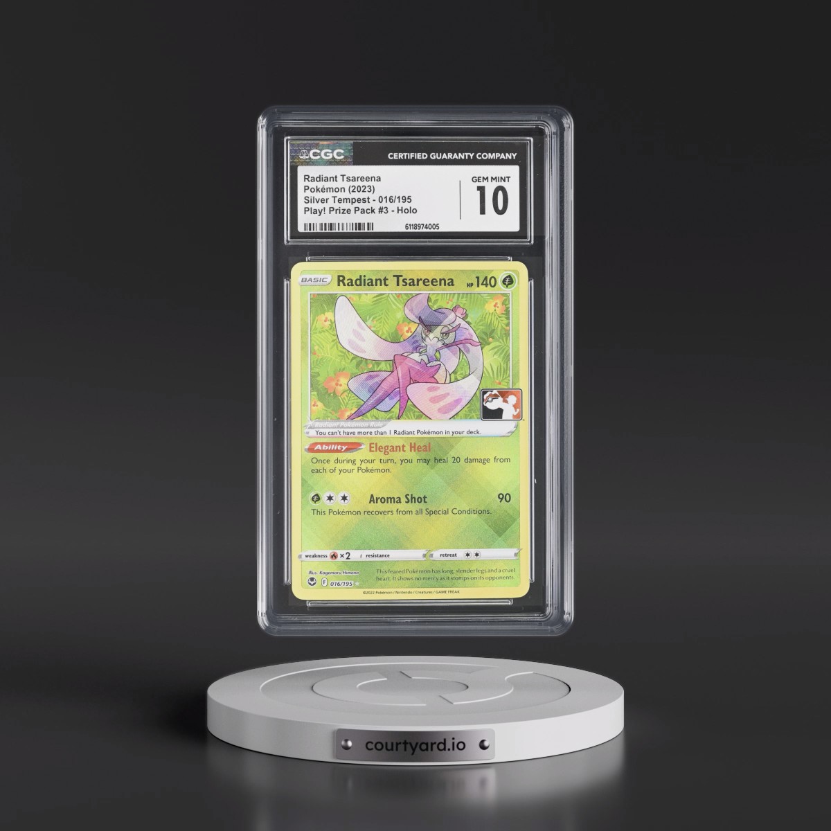 2022 Silver Tempest #016/195 Radiant Tsareena - Play! Pokémon Prize Pack #3 Holo (CGC 10 GEM MINT)