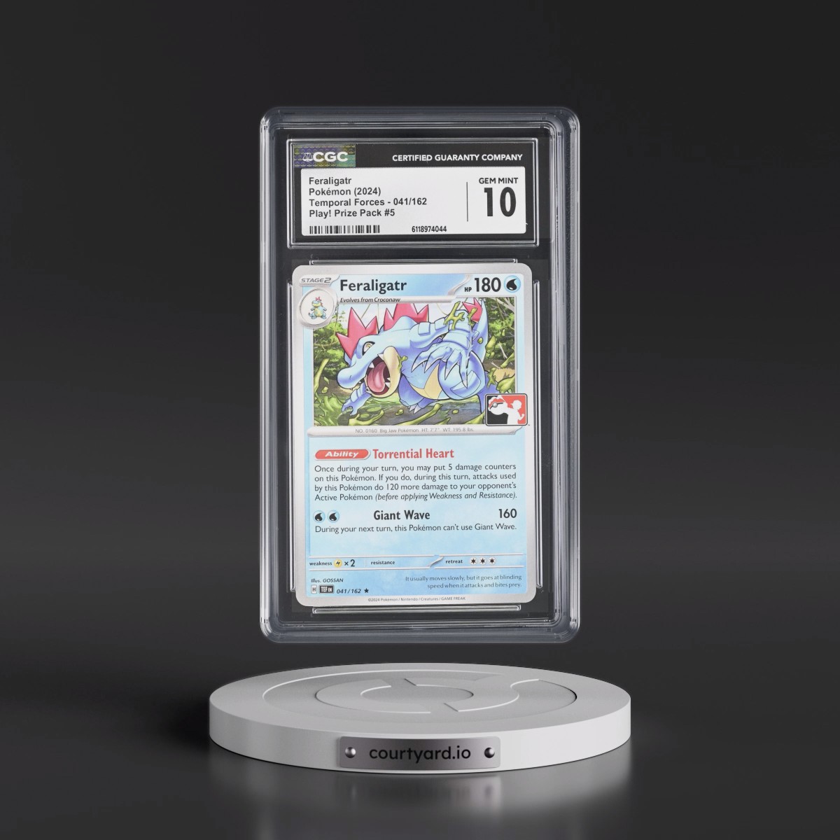 2023 Temporal Forces - TEF EN #041/162 Feraligatr - Play! Pokémon Prize Pack #5 (CGC 10 GEM MINT)