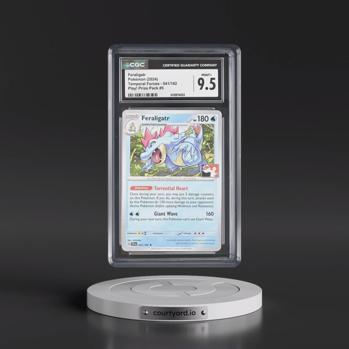 2023 Temporal Forces - TEF EN Feraligatr - Play! Pokémon Prize Pack #041/162 CGC 9.5