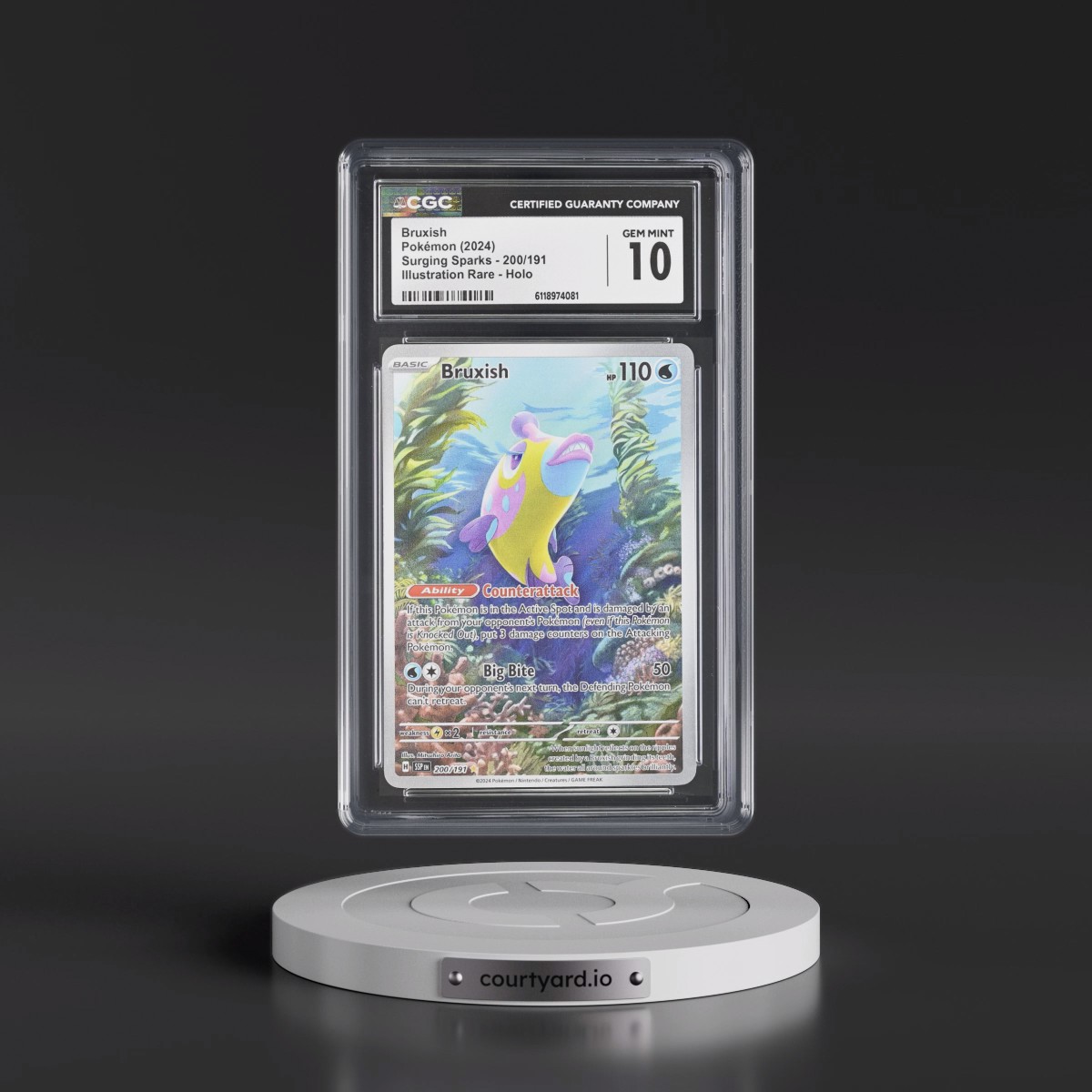 2024 Surging Sparks - SSP EN #200/191 Bruxish - Illustration Rare Holo (CGC 10 GEM MINT)