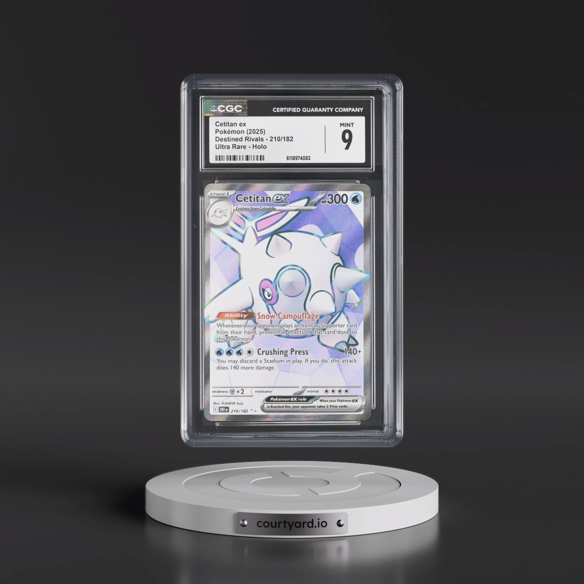 2025 Destined Rivals - DRI EN #210/182 Cetitan ex - Ultra Rare Holo (CGC 9 MINT)
