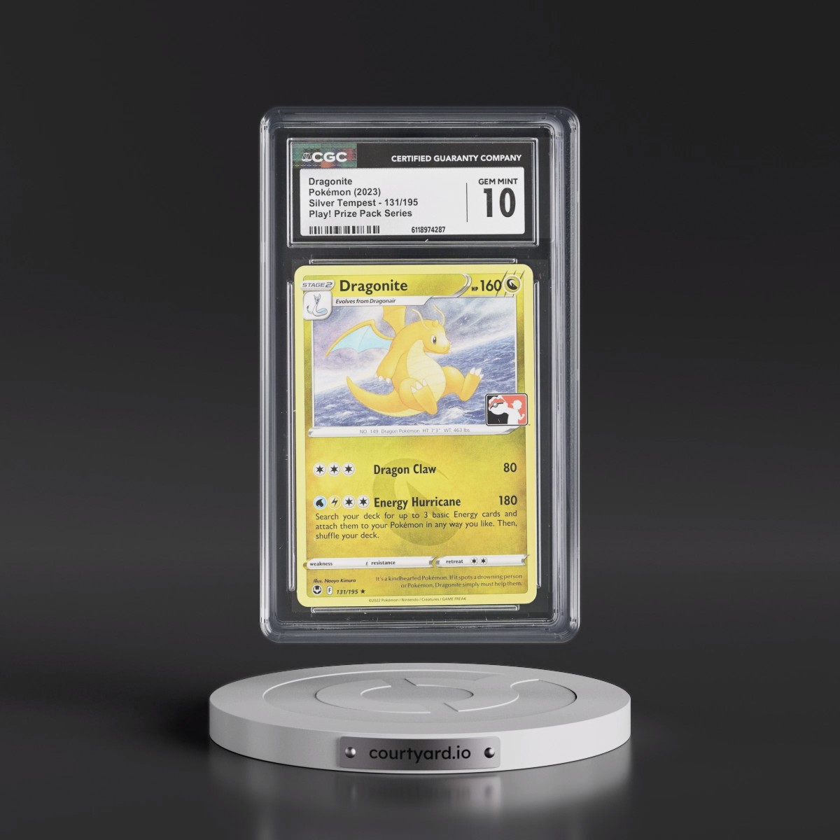 2022 Silver Tempest #131/195 Dragonite - Play! Pokémon Prize Pack Series (CGC 10 GEM MINT)