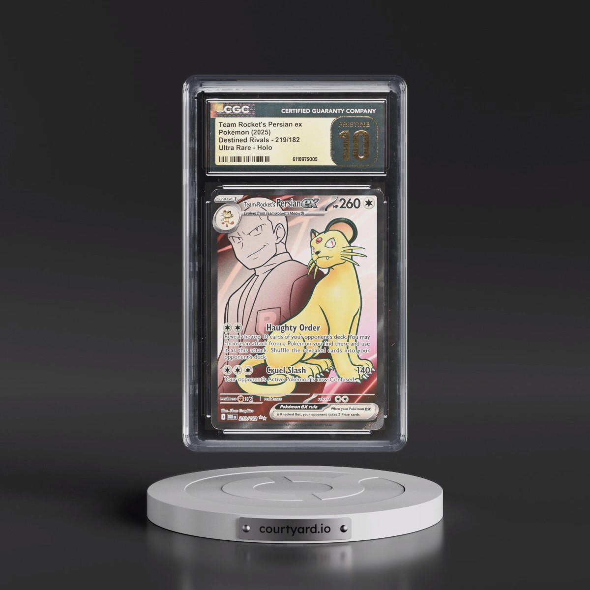 2025 Destined Rivals - DRI EN #219/182 Team Rocket's Persian ex - Ultra Rare Holo (CGC 10 PRISTINE)