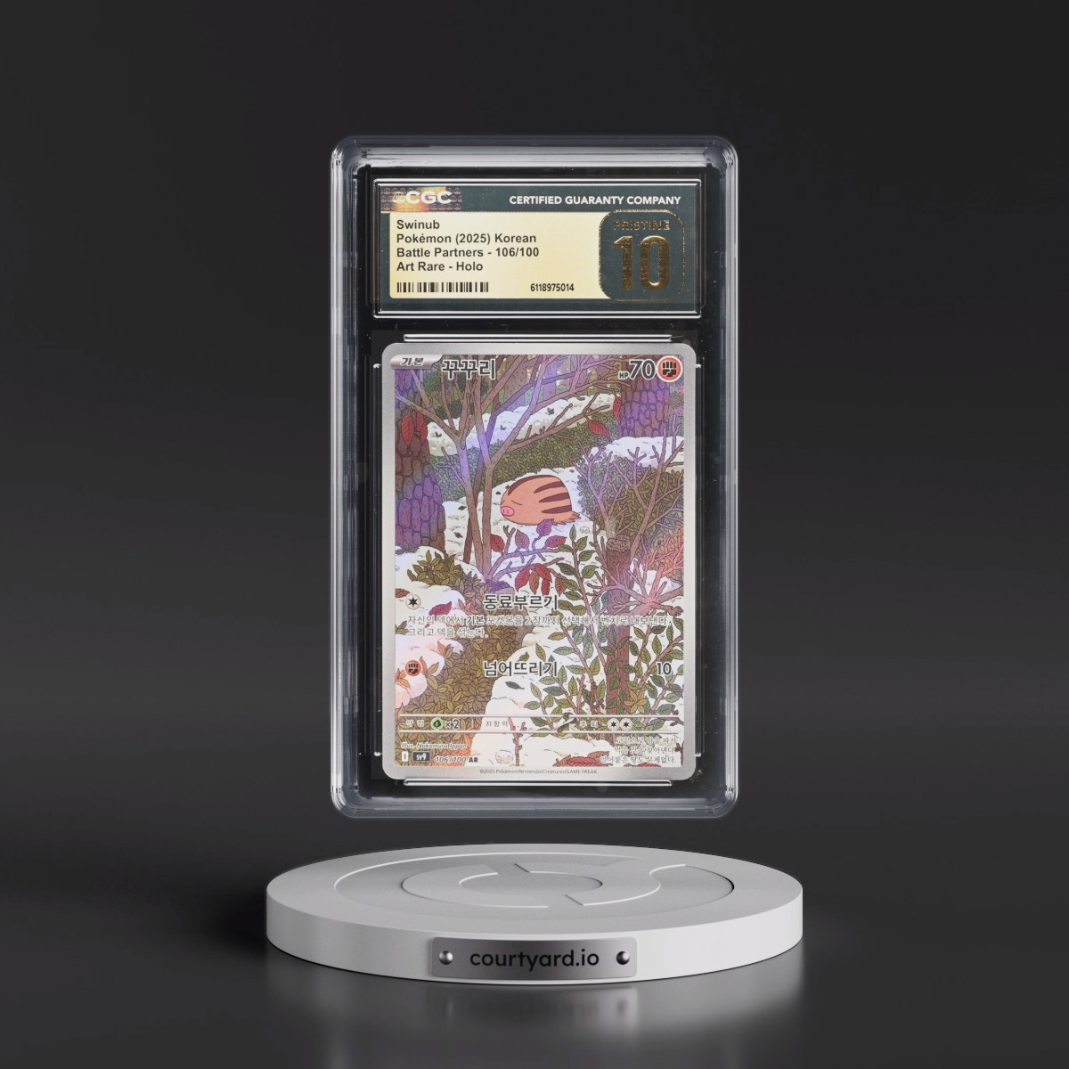 2025 Battle Partners - sv9 #106/100 Swinub - Art Rare Holo (CGC 10 PRISTINE)