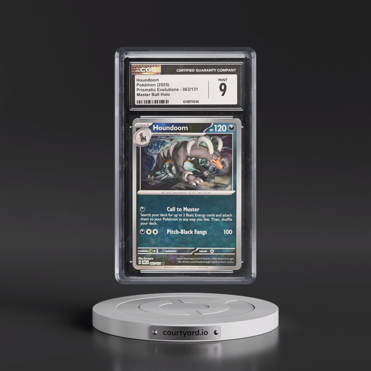 2024 Prismatic Evolutions - PRE EN #063/131 Houndoom - Master Ball Holo (CGC 9 MINT)