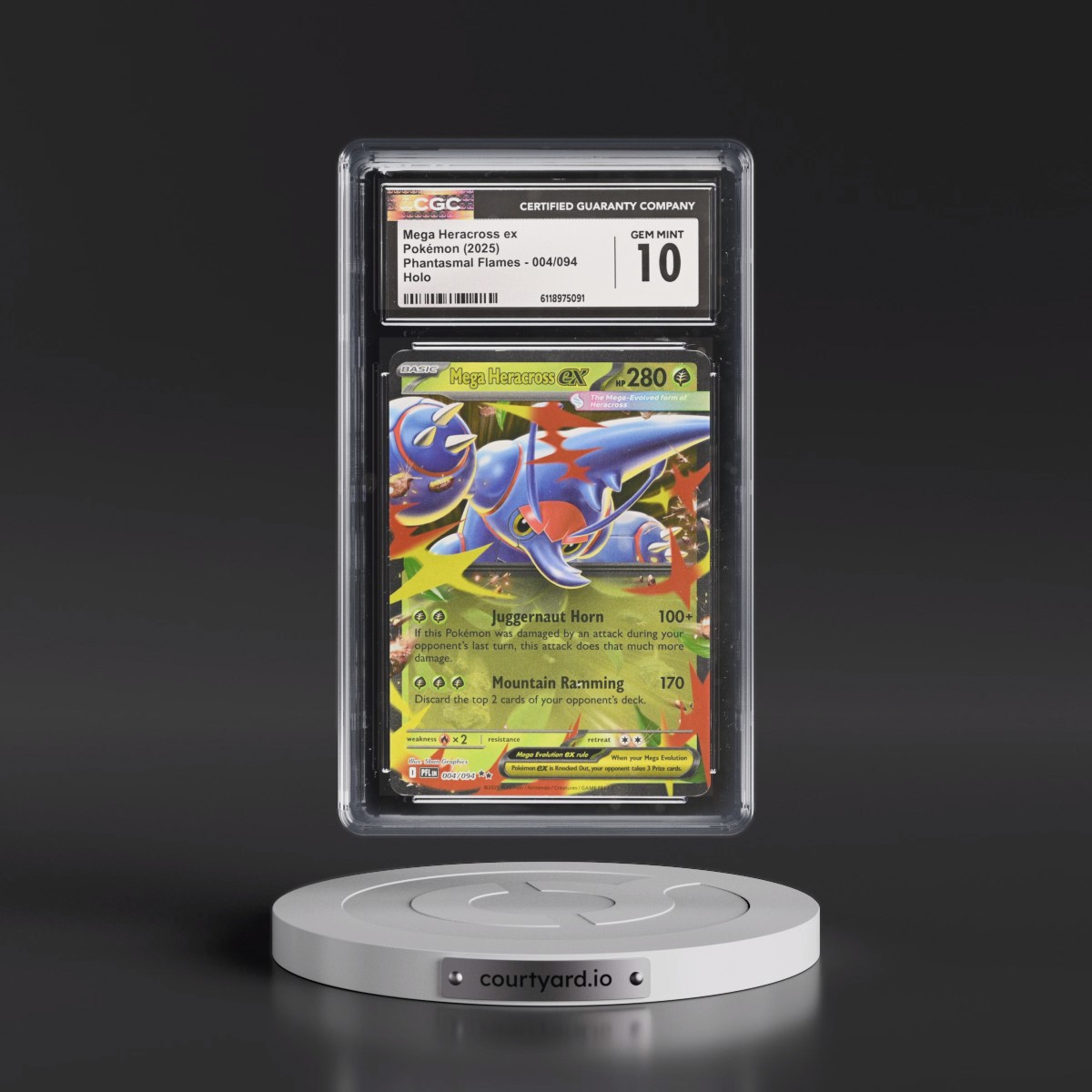 2025 Phantasmal Flames - PFL EN #004/094 Mega Heracross ex - Holo (CGC 10 GEM MINT)