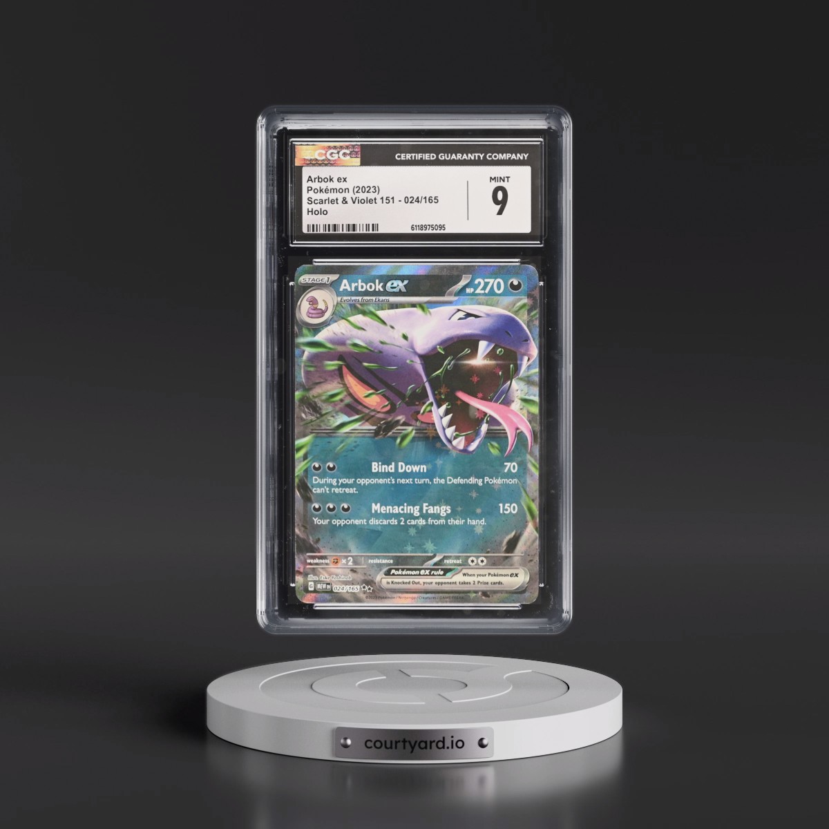 2023 Scarlet & Violet 151 - MEW EN #024/165 Arbok ex - Holo (CGC 9 MINT)