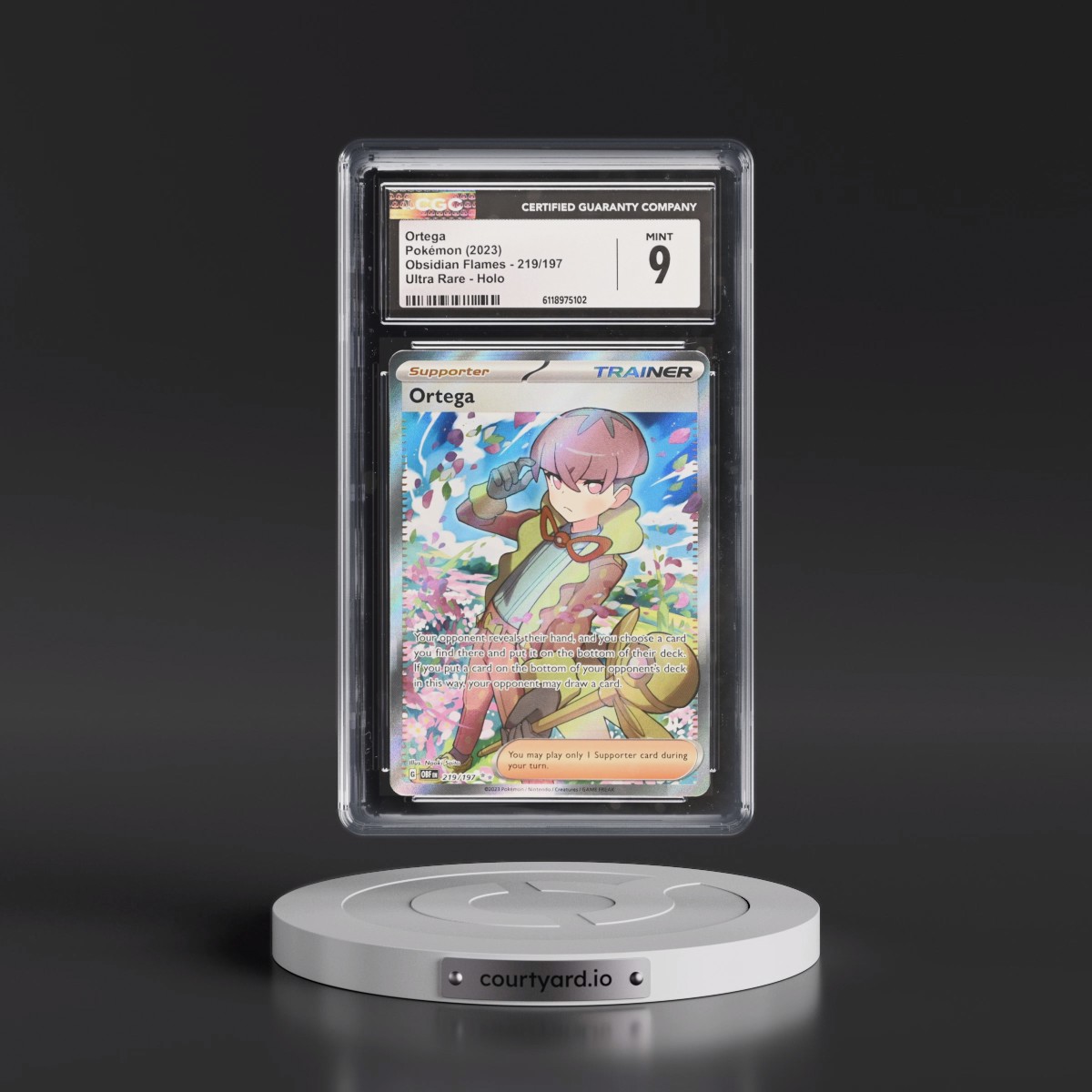 2023 Obsidian Flames - OBF EN #219/197 Ortega - Ultra Rare Holo (CGC 9 MINT)