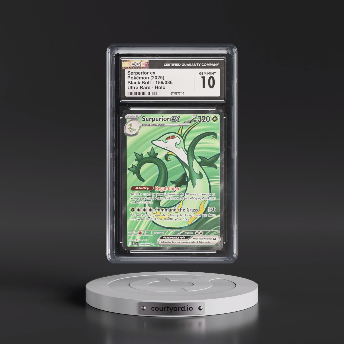 2025 Black Bolt - BLK EN #156/086 Serperior ex - Ultra Rare Holo (CGC 10 GEM MINT)