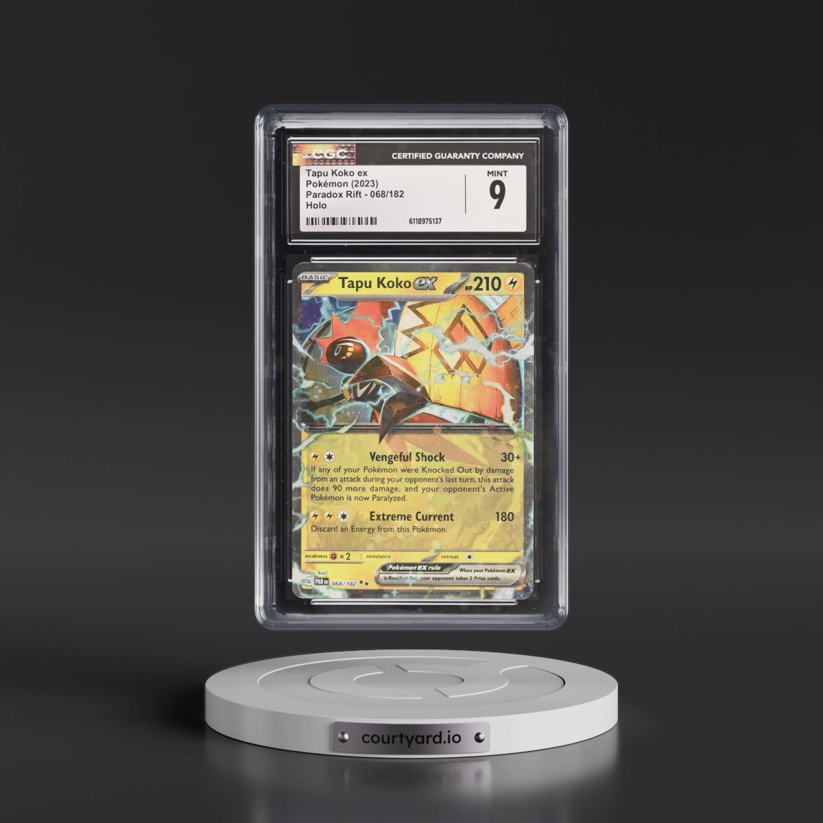 2023 Paradox Rift - PAR EN #068/182 Tapu Koko ex - Holo (CGC 9 MINT)