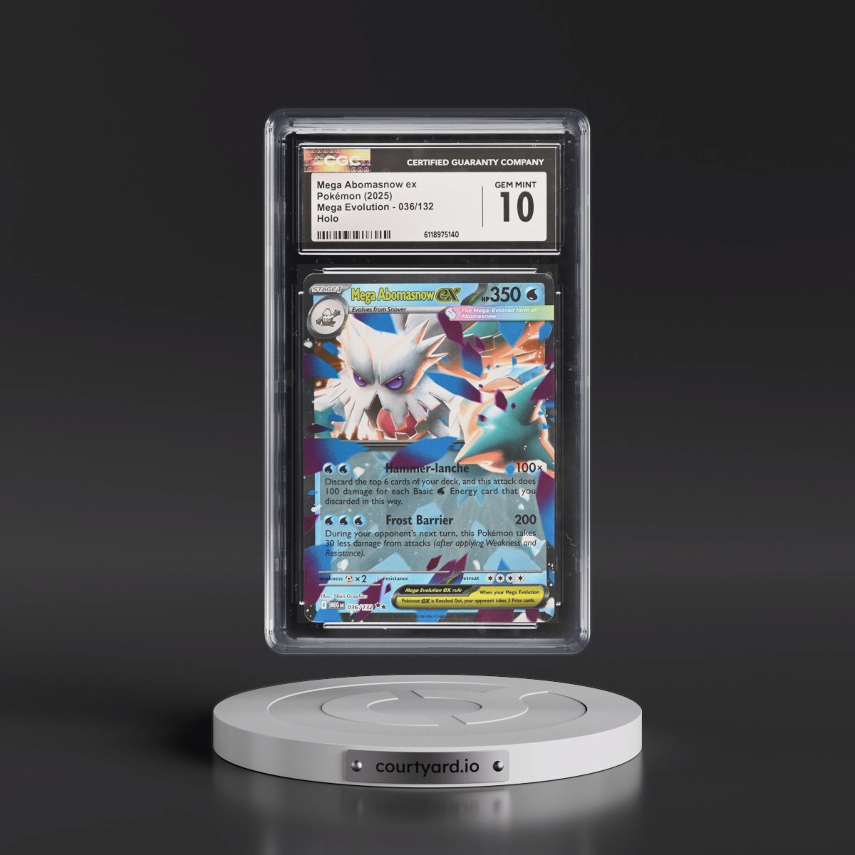 2025 Mega Evolution - MEG EN #036/132 Mega Abomasnow ex - Holo (CGC 10 GEM MINT)