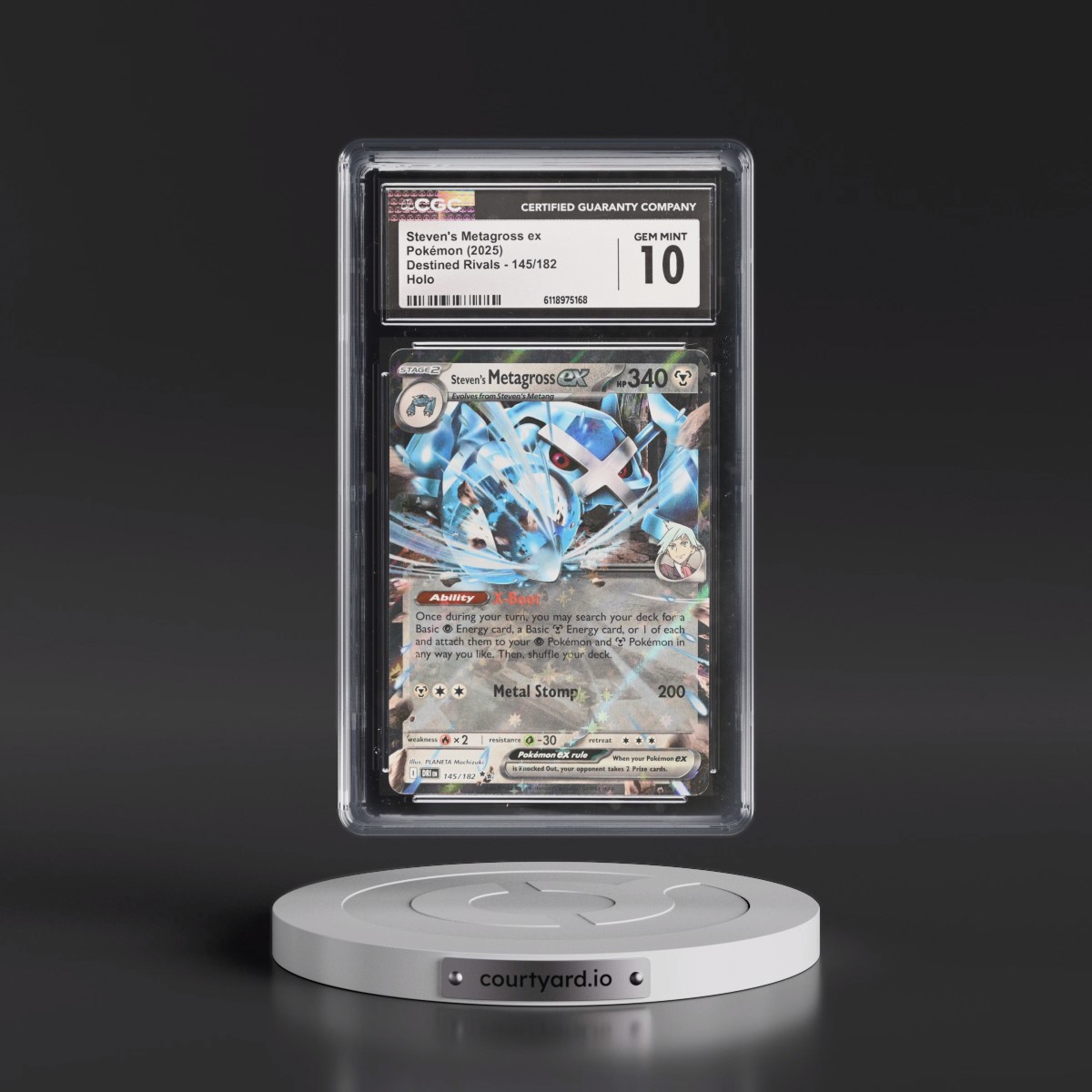 2025 Destined Rivals - DRI EN #145/182 Steven's Metagross ex - Holo (CGC 10 GEM MINT)