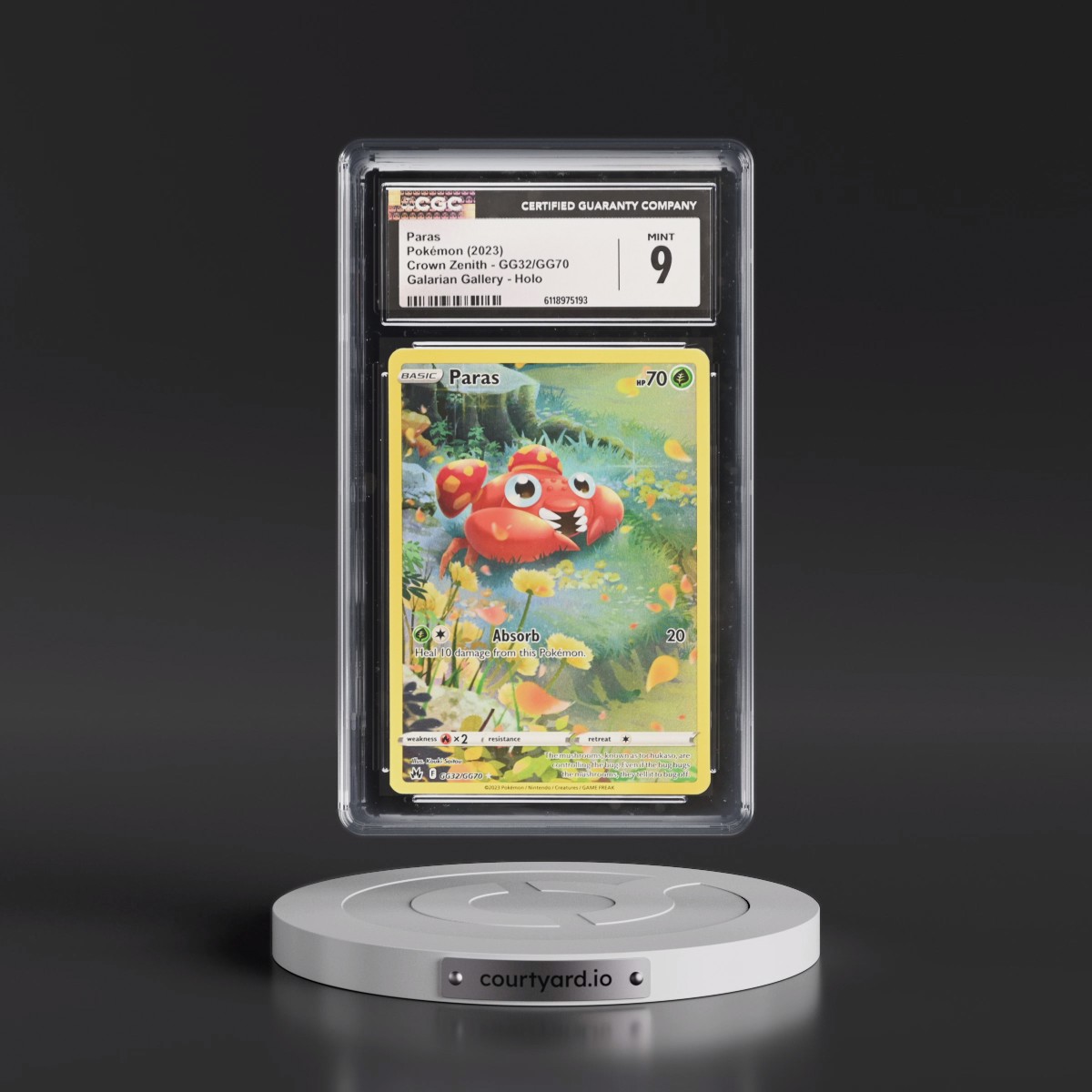 2023 Crown Zenith #GG32/GG70 Paras - Galarian Gallery Holo (CGC 9 MINT)