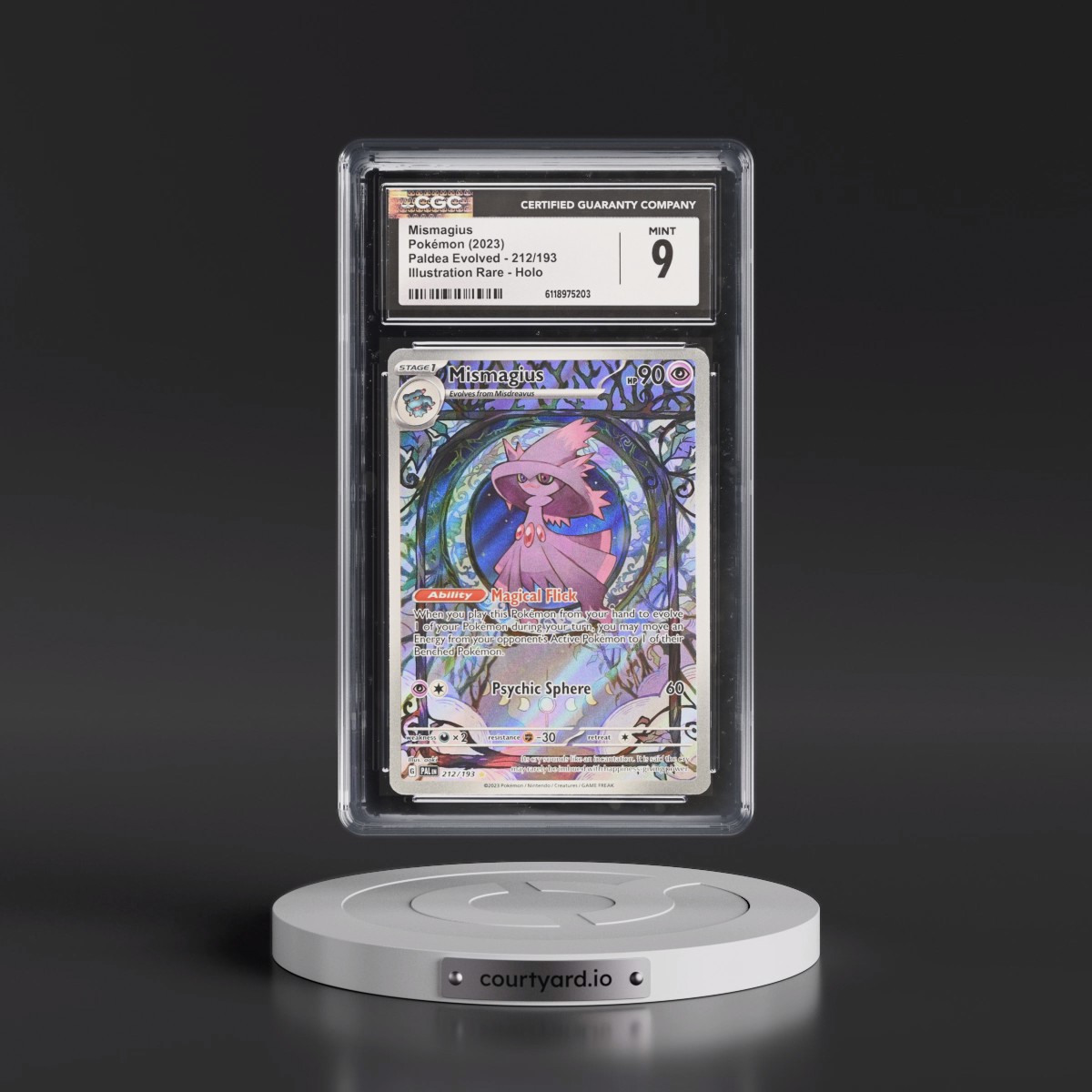 2023 Paldea Evolved - PAL EN #212/193 Mismagius - Illustration Rare Holo (CGC 9 MINT)