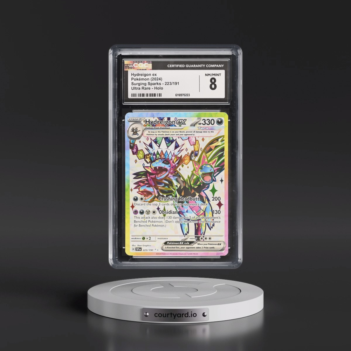 2024 Surging Sparks - SSP EN #223/191 Hydreigon ex - Ultra Rare Holo (CGC 8 NM-MT)