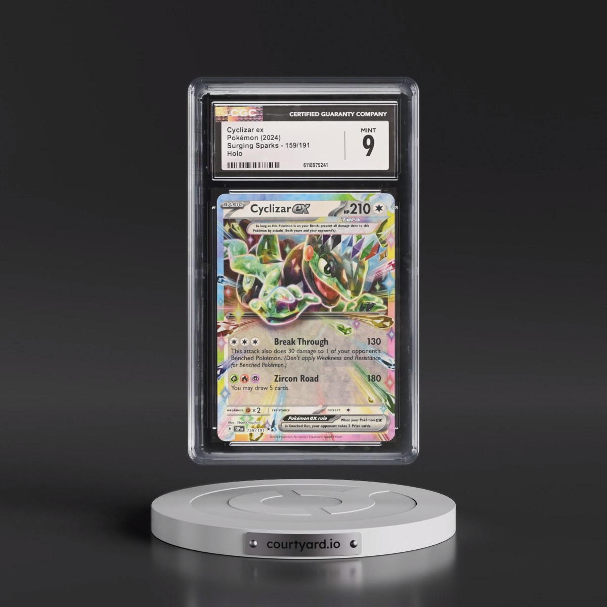 2024 Surging Sparks - SSP EN #159/191 Cyclizar ex - Holo (CGC 9 MINT)