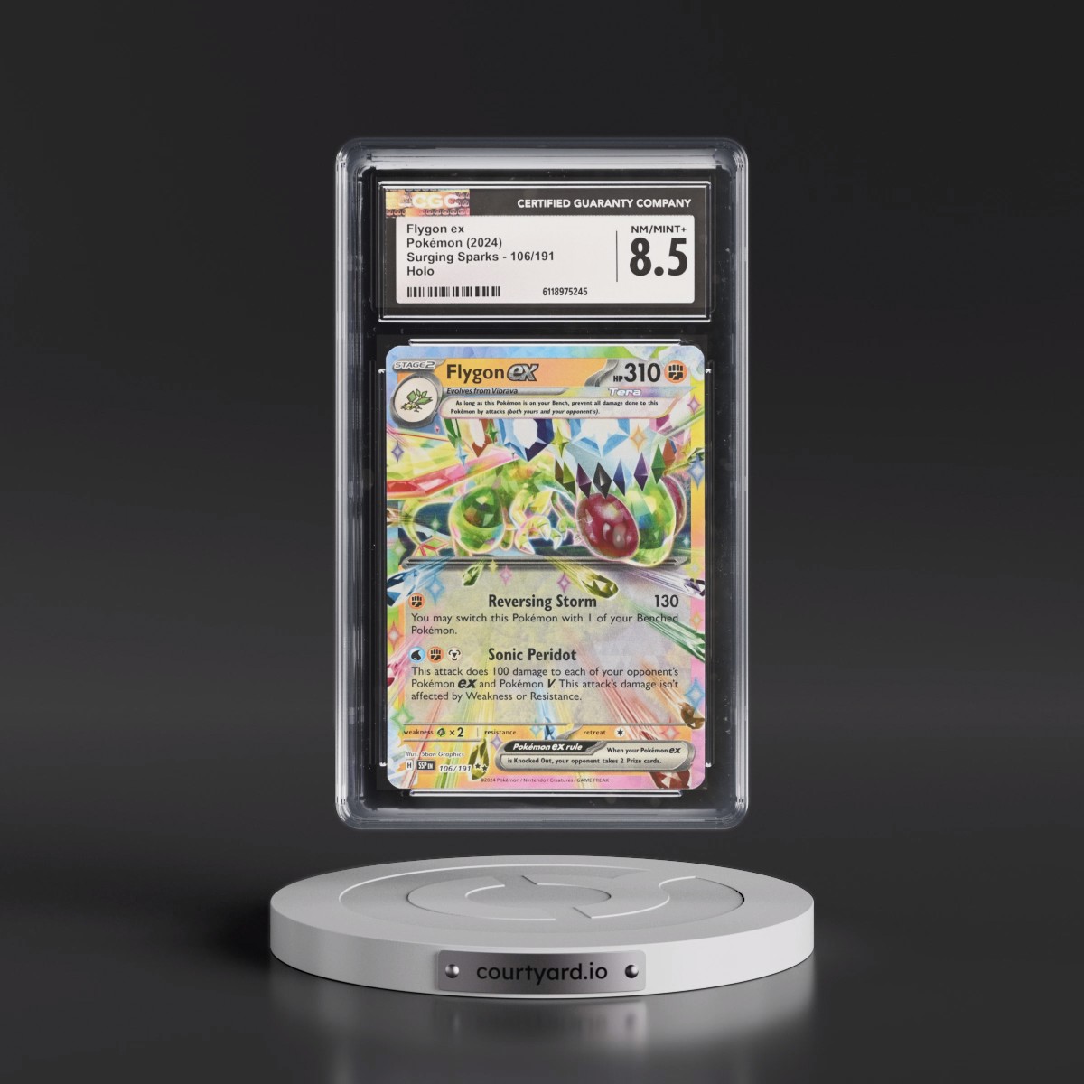 2024 Surging Sparks - SSP EN #106/191 Flygon ex - Holo (CGC 8.5 NM-MT+)