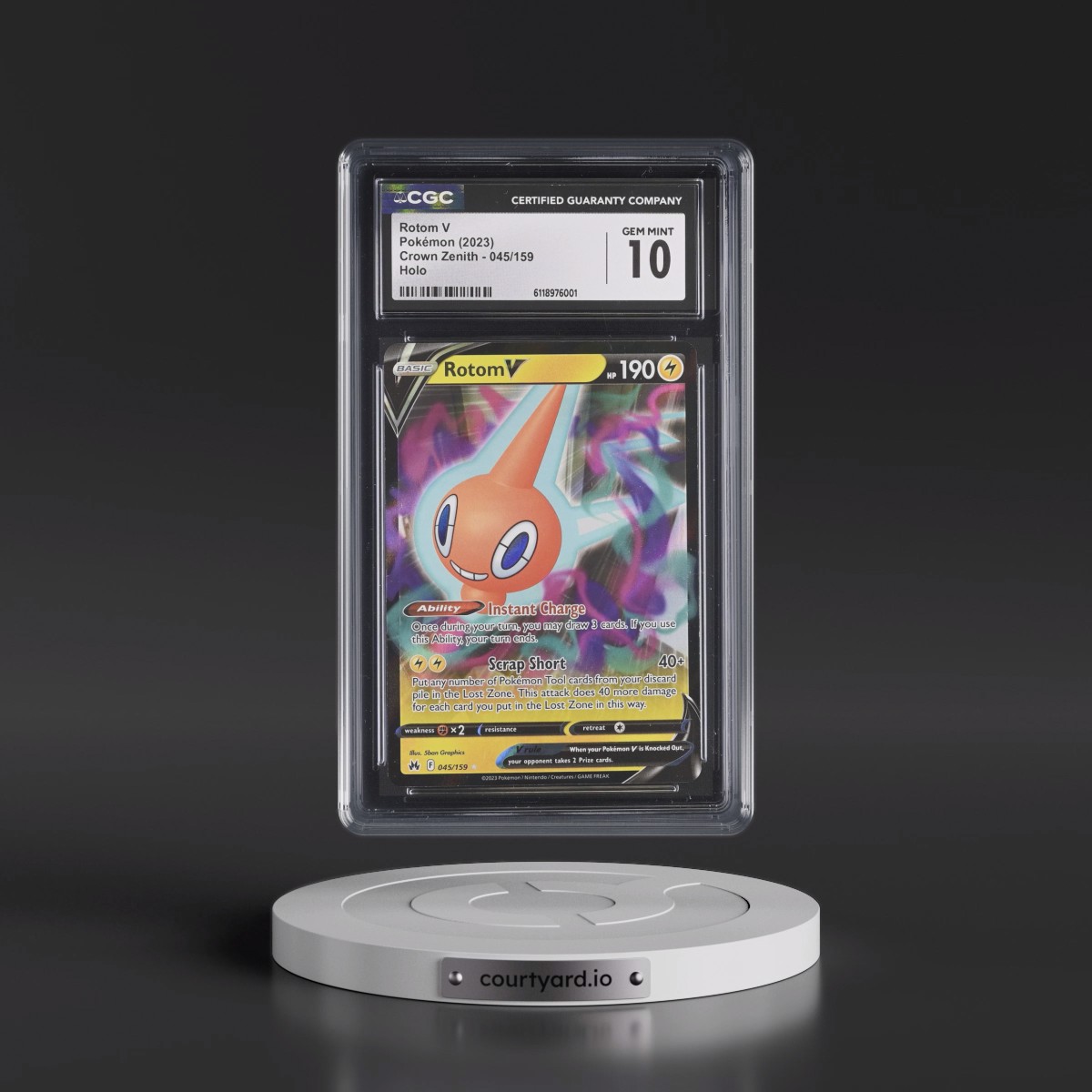 2023 Crown Zenith #045/159 Rotom V - Holo (CGC 10 GEM MINT)