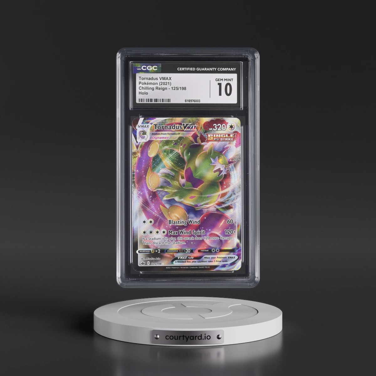 2021 Chilling Reign #125/198 Tornadus VMAX - Holo (CGC 10 GEM MINT)